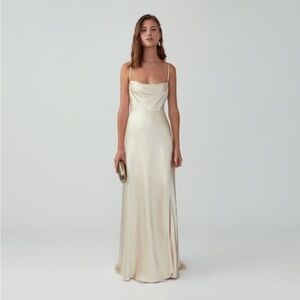 Brand New w/ Tags! Fame and Partners Z12 Campagne Strappy Gown